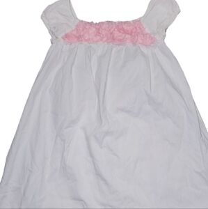 Girls Dress Size 5 White Pink Long Lined Cotton Church Party Spring Summer